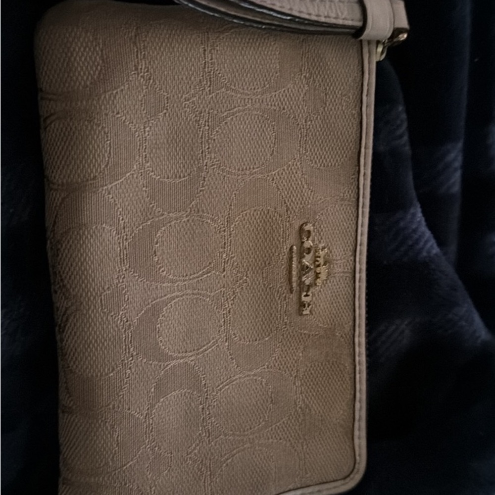Coach Beige Signature Clutch